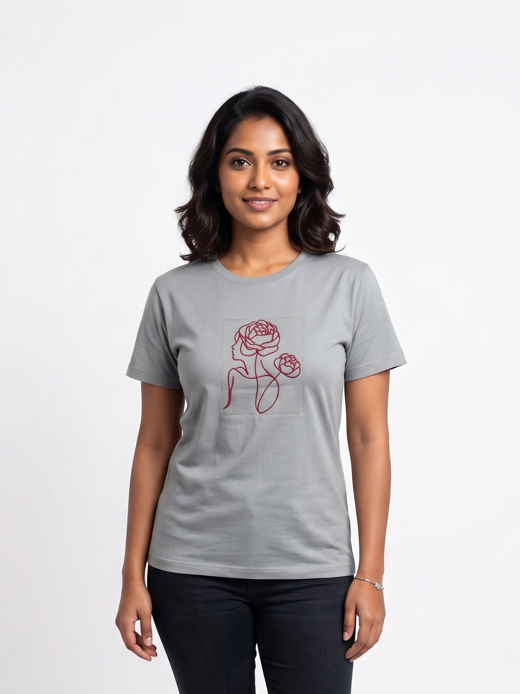 Abstract Flower Girl Embroidery