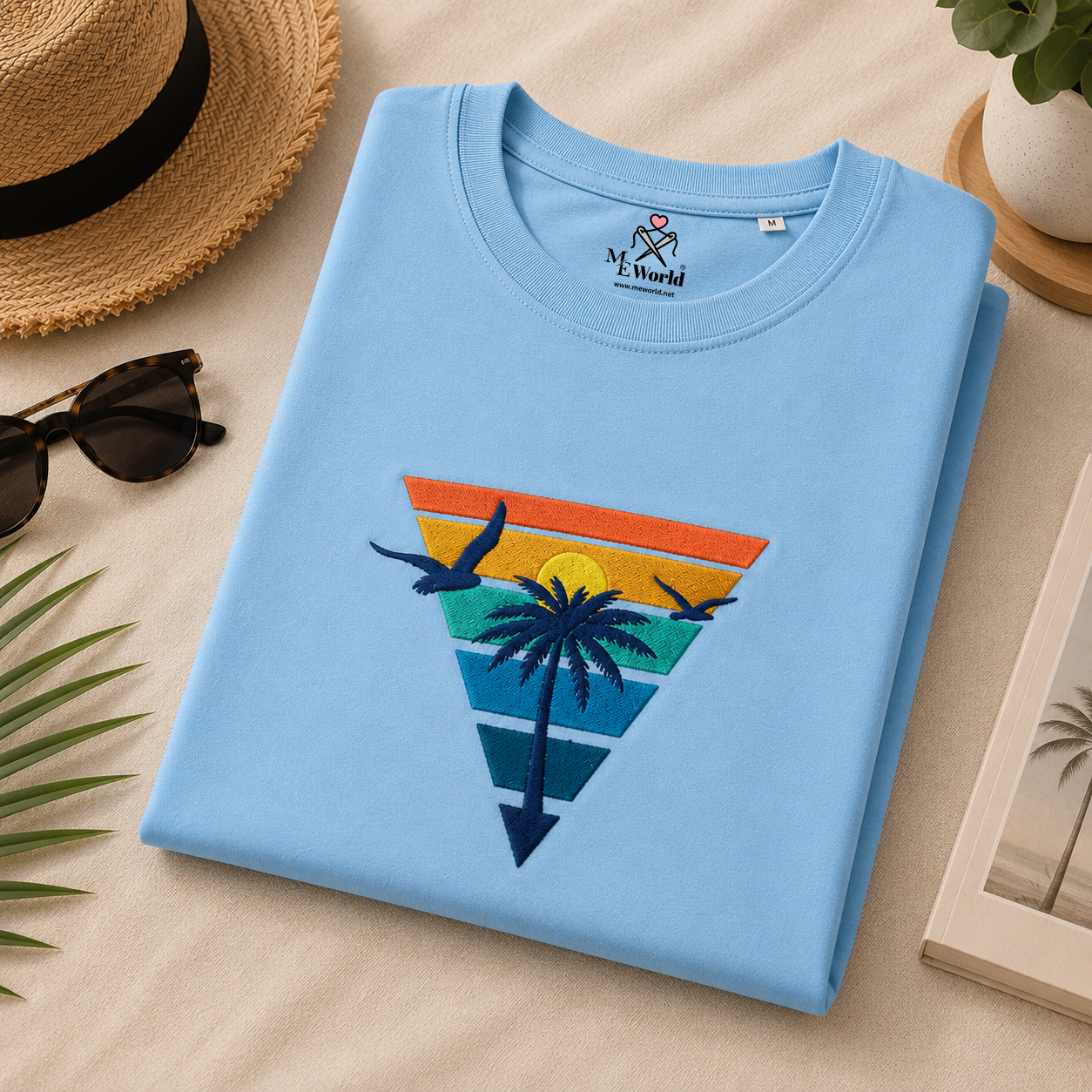 Beach Upside Down Embroidery