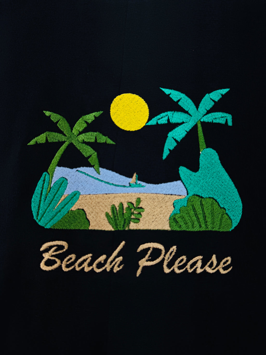 Beach Please Embroidery