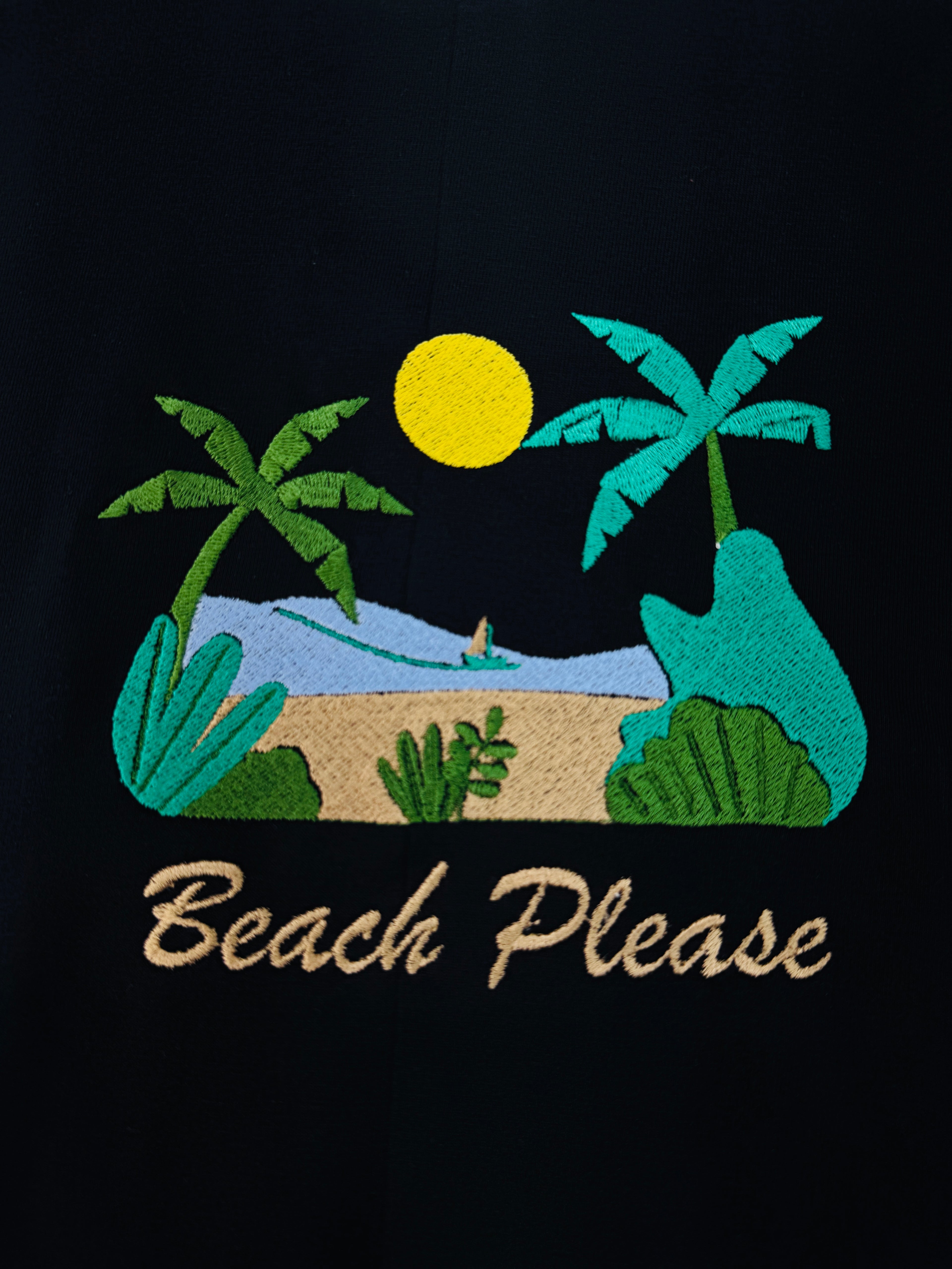 Beach Please Embroidery