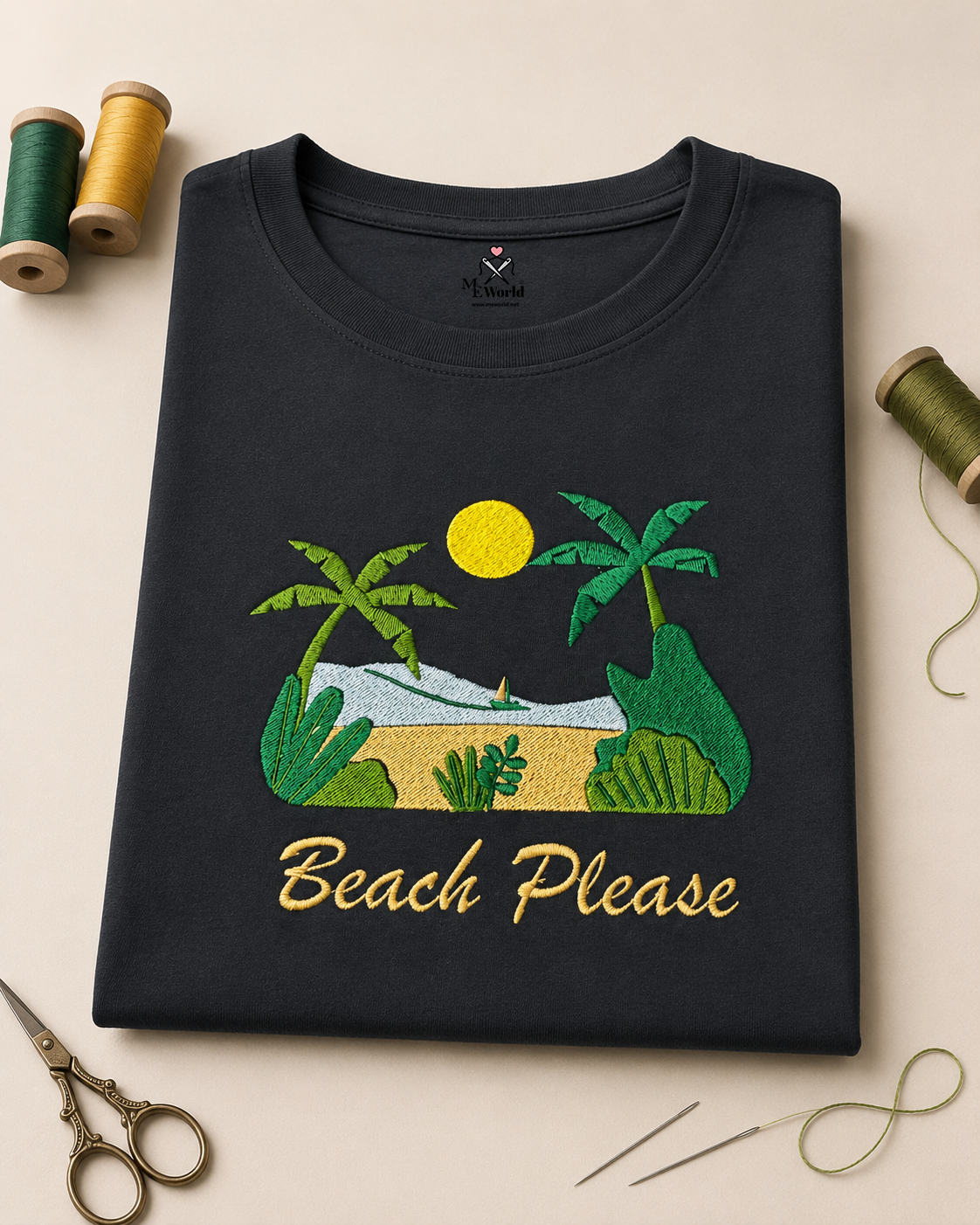 Beach Please Embroidery