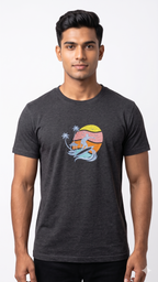 Boy Surfing Hut Embroidery