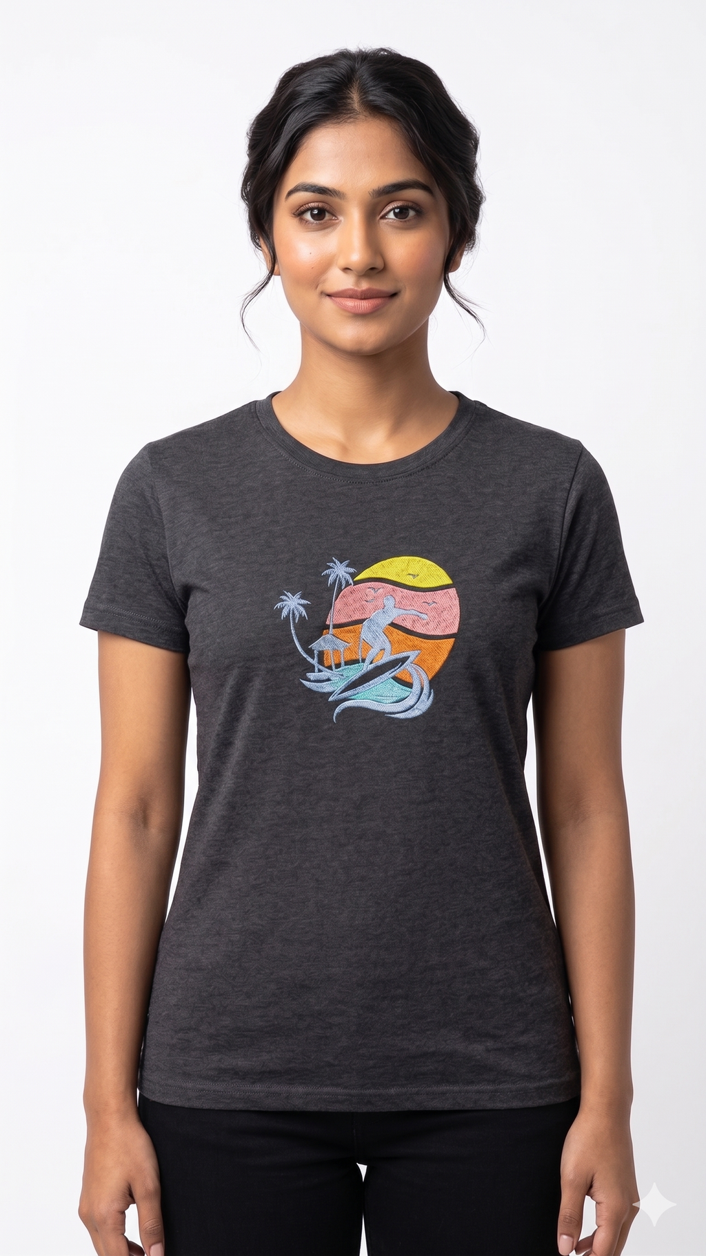 Boy Surfing Hut Embroidery