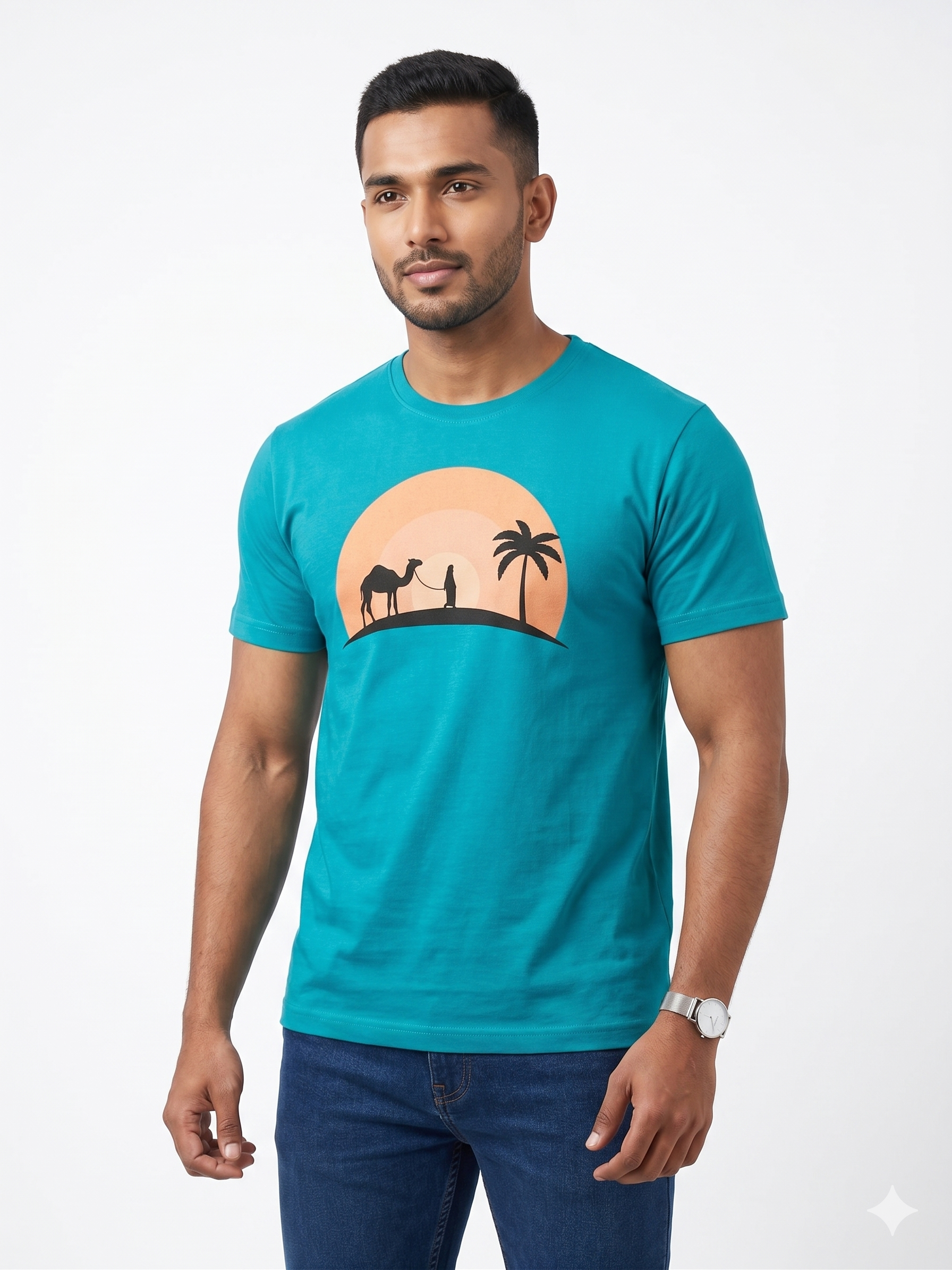 Camel Desert Round Print