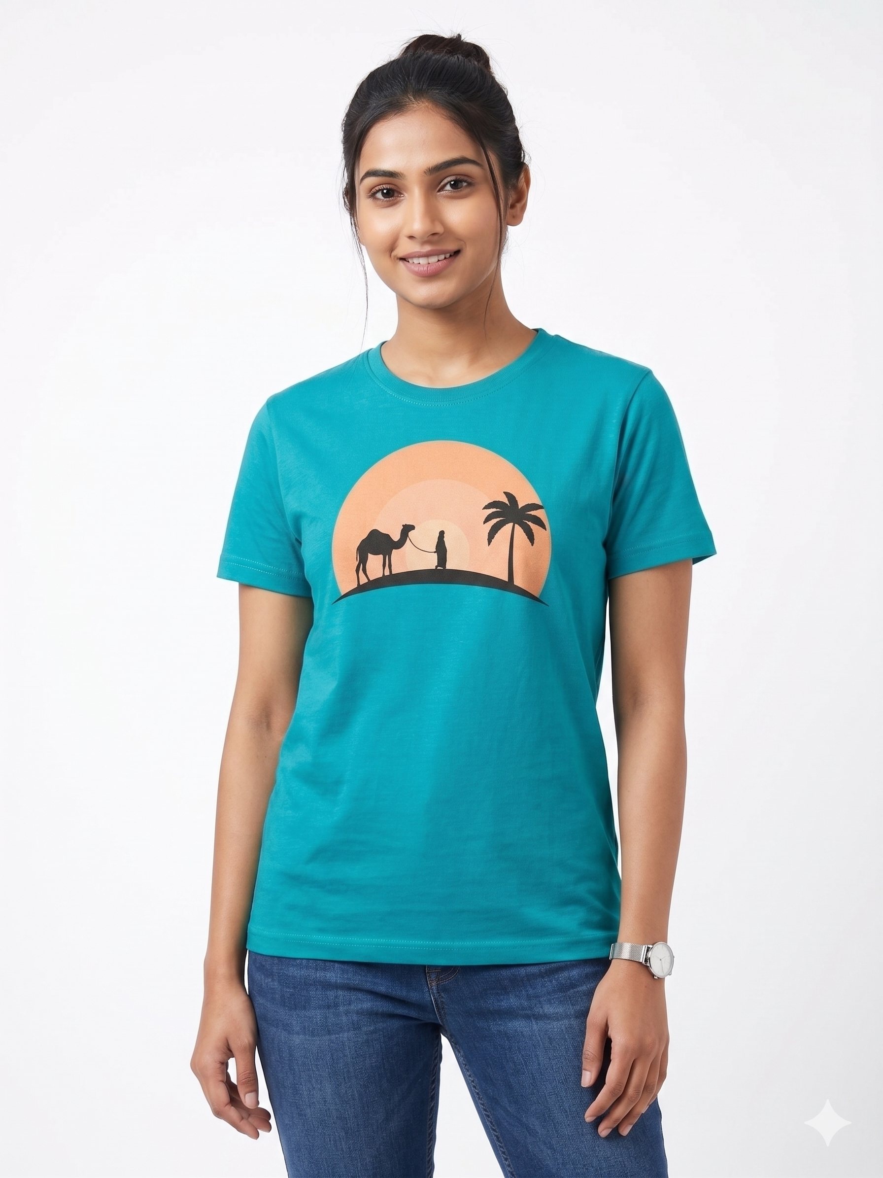Camel Desert Round Print