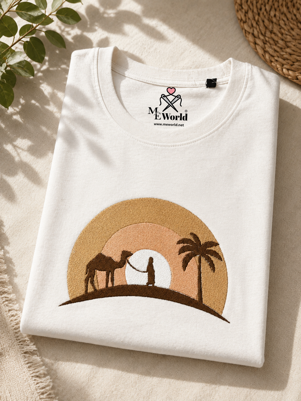 Camel Desert Round Embroidery