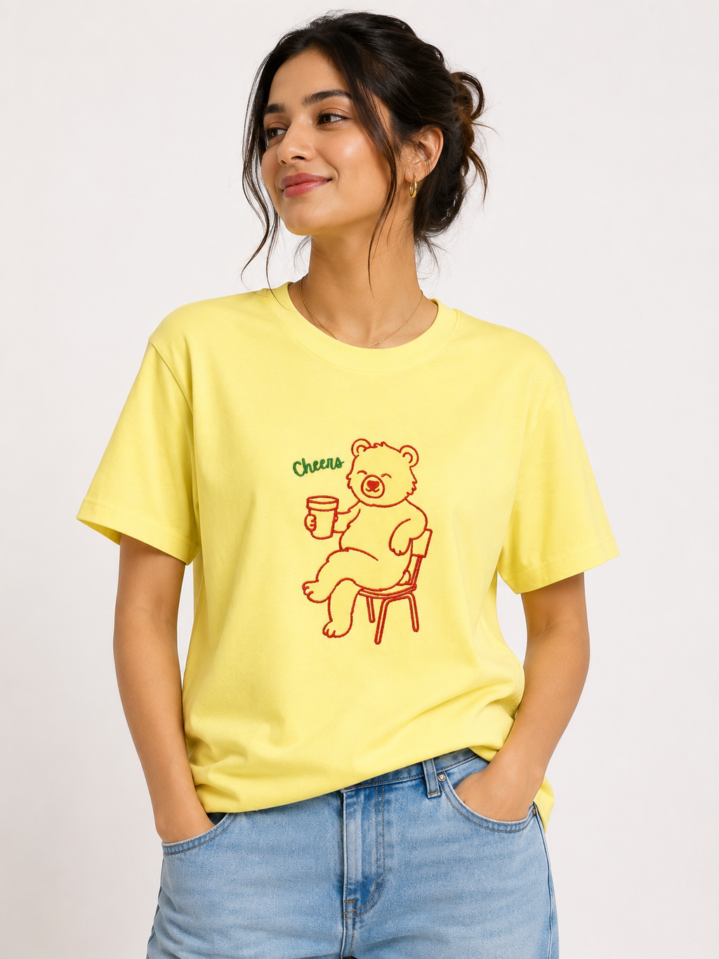 Cheers Teddy Embroidery