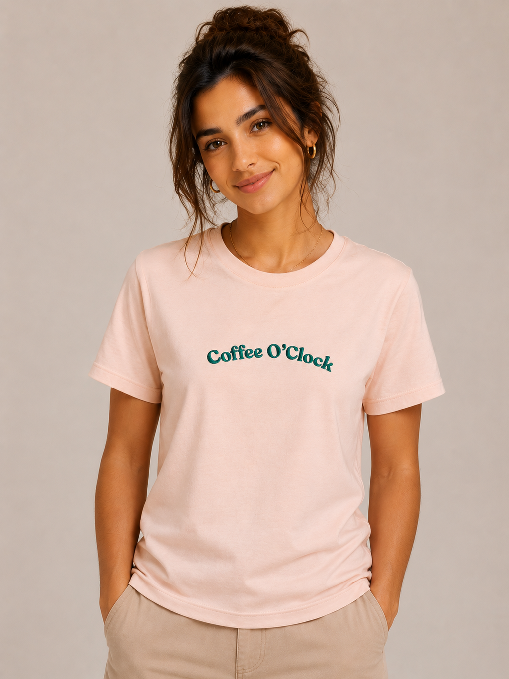 Coffee O Clock Typo Embroidery