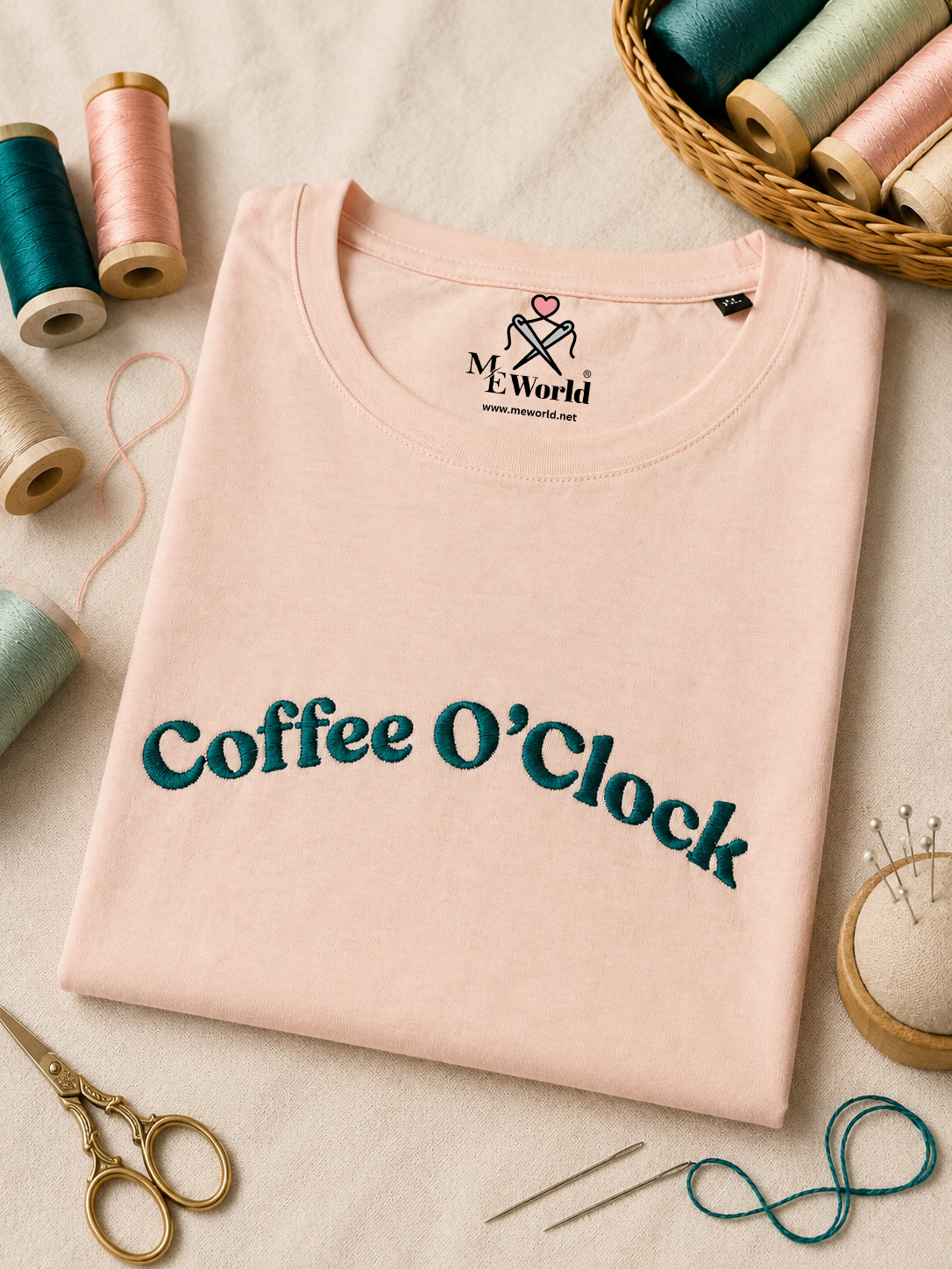 Coffee O Clock Typo Embroidery