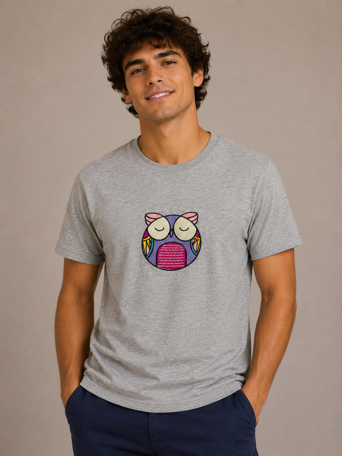 Colored Owl Embroidery