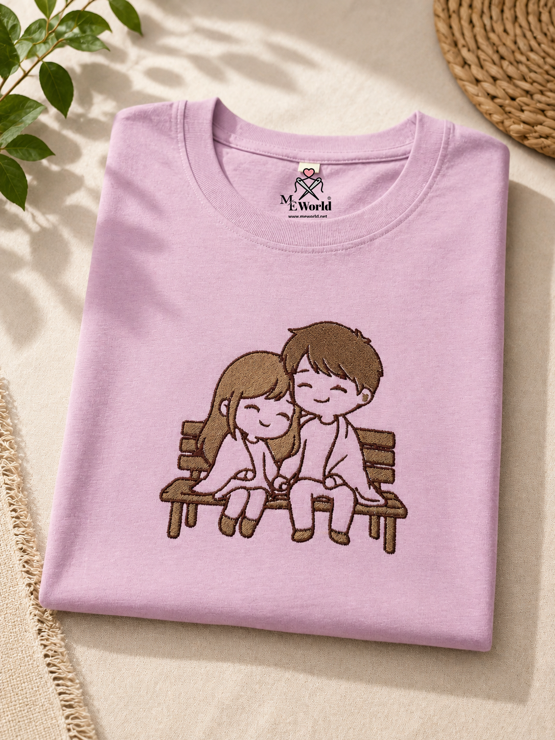 Couple On Bench Embroidery