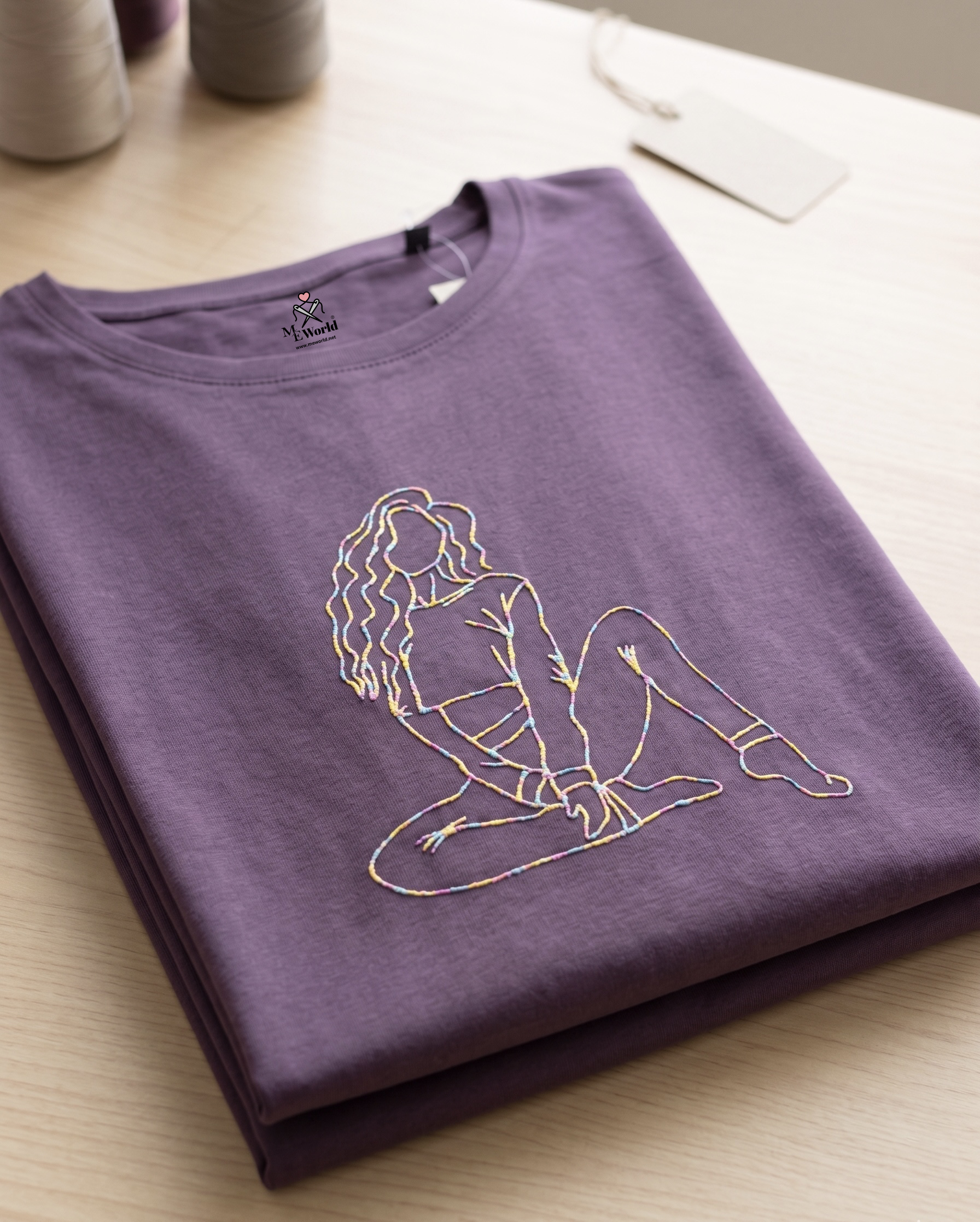 Curly Hair Girl Embroidery