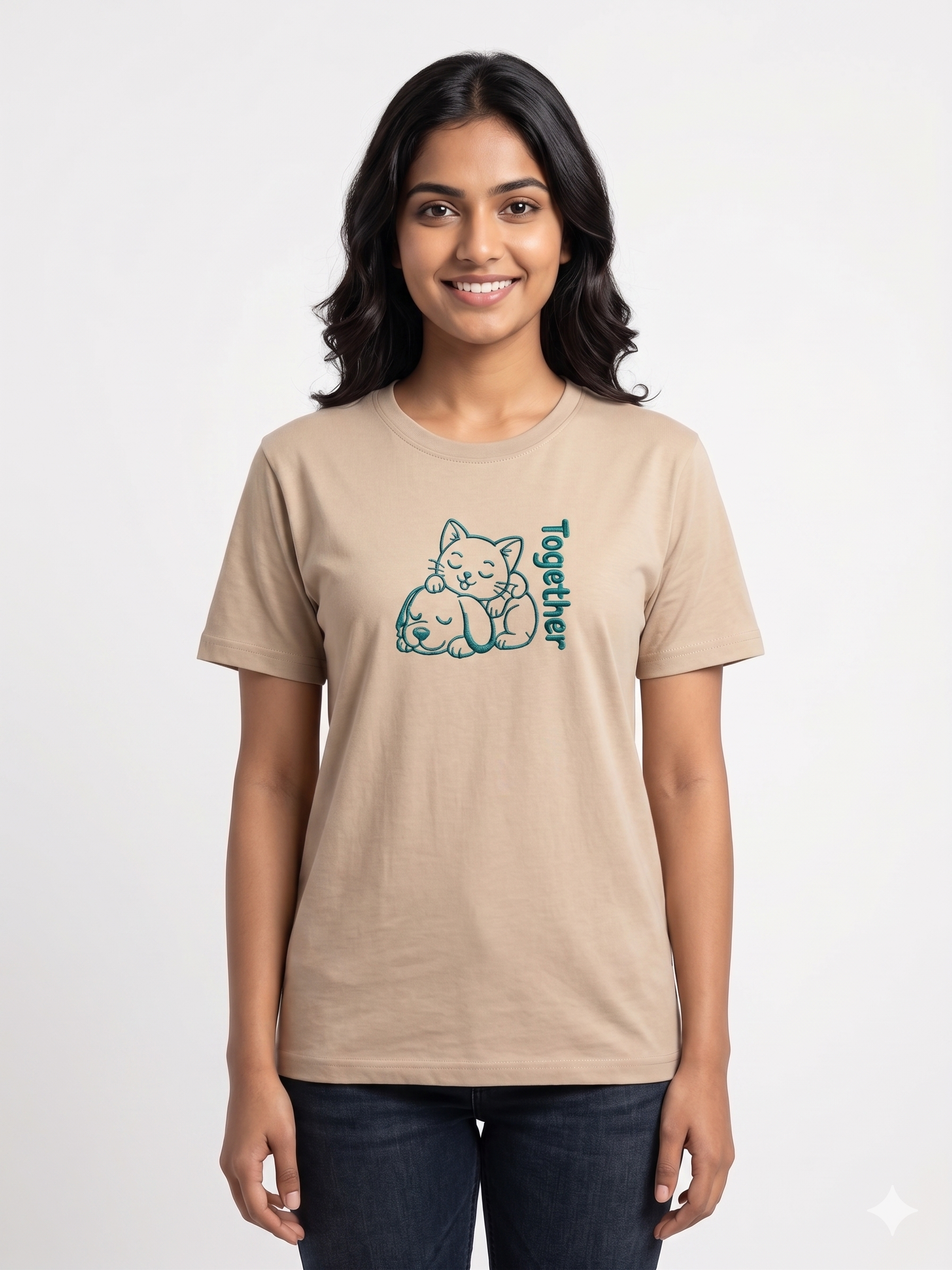Dog Cat Together Embroidery