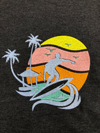 Boy Surfing Hut Embroidery