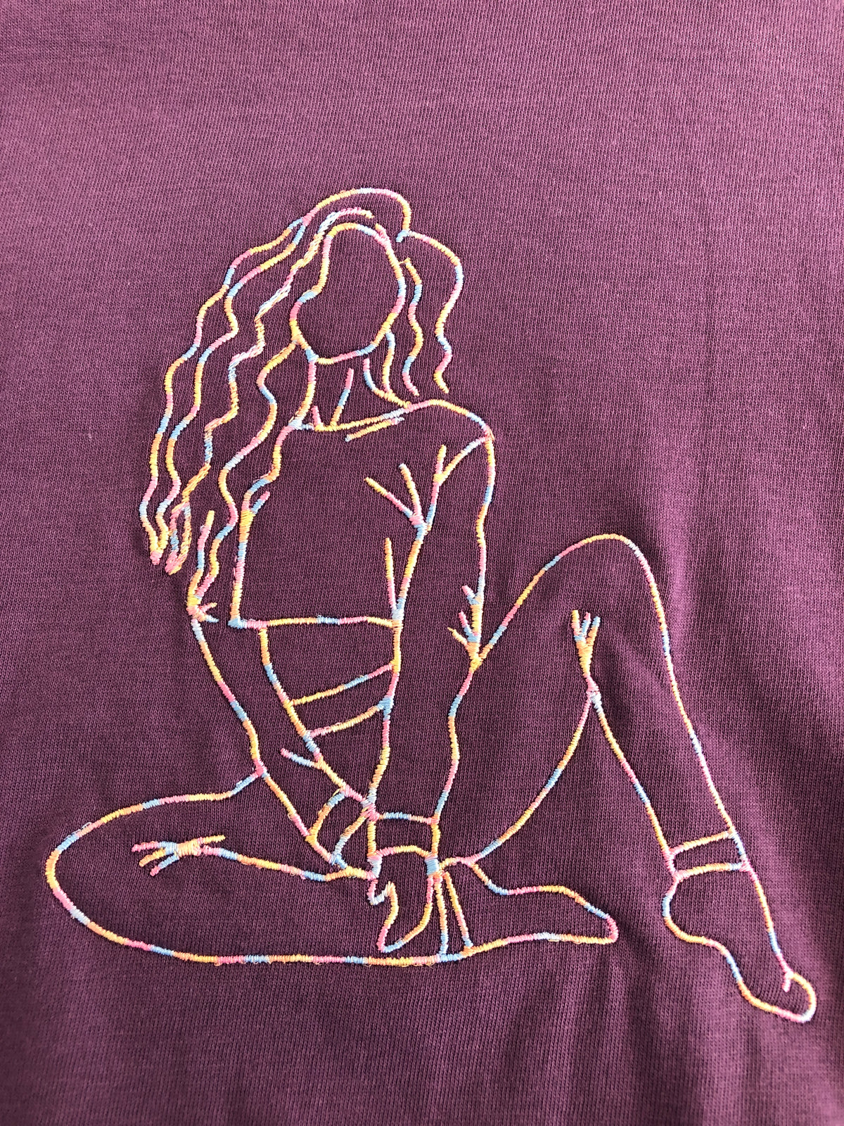 Curly Hair Girl Embroidery