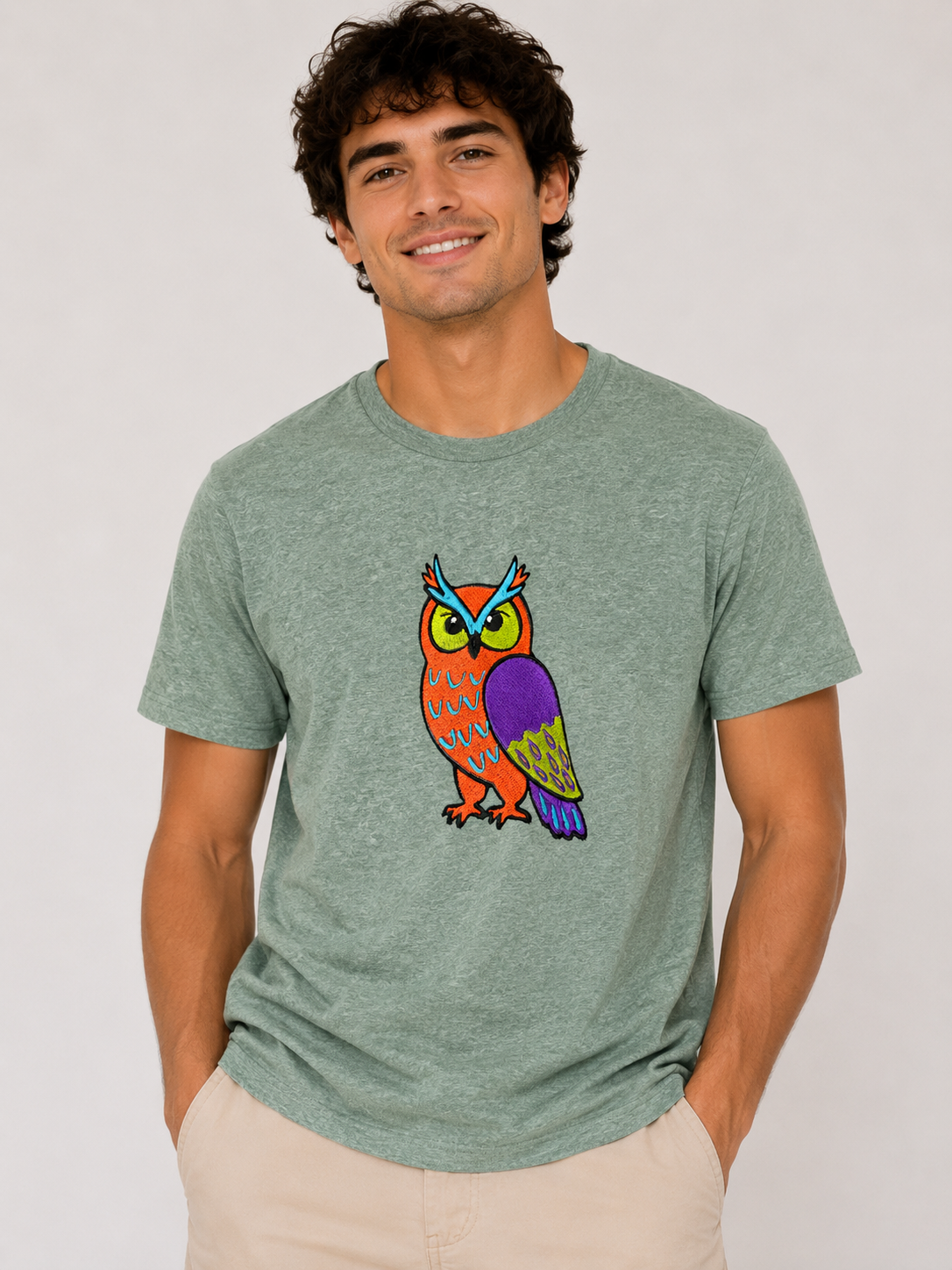 Multicolored Owl Embroidery