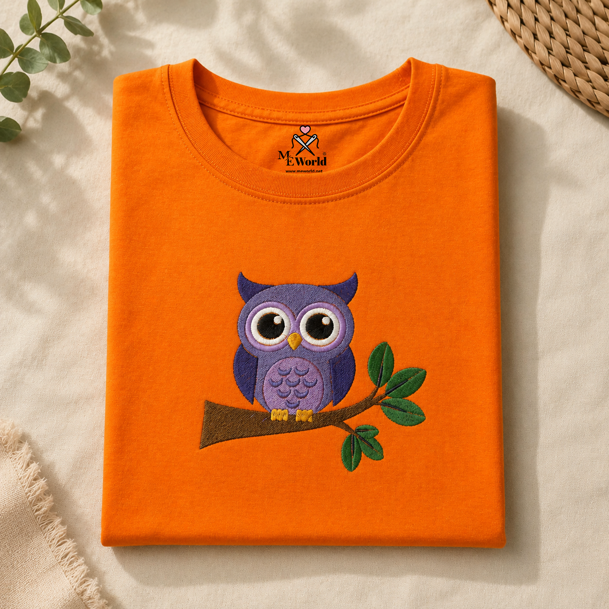 Owl on Branch Embroidery