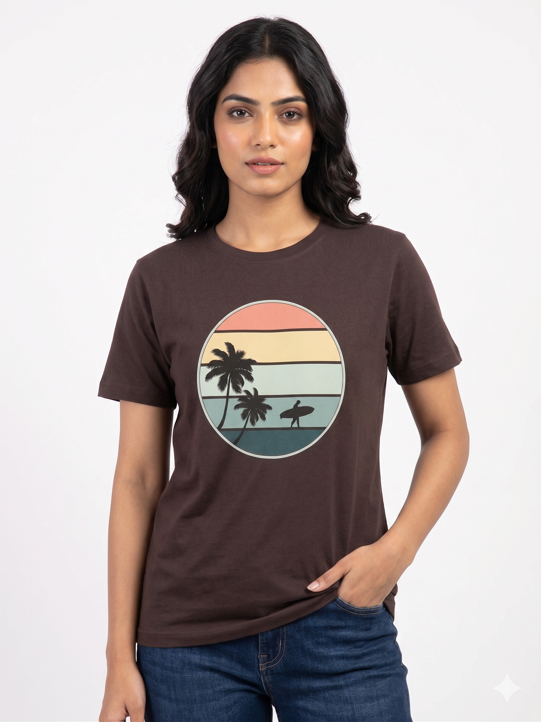 Palm Surf Circle Print