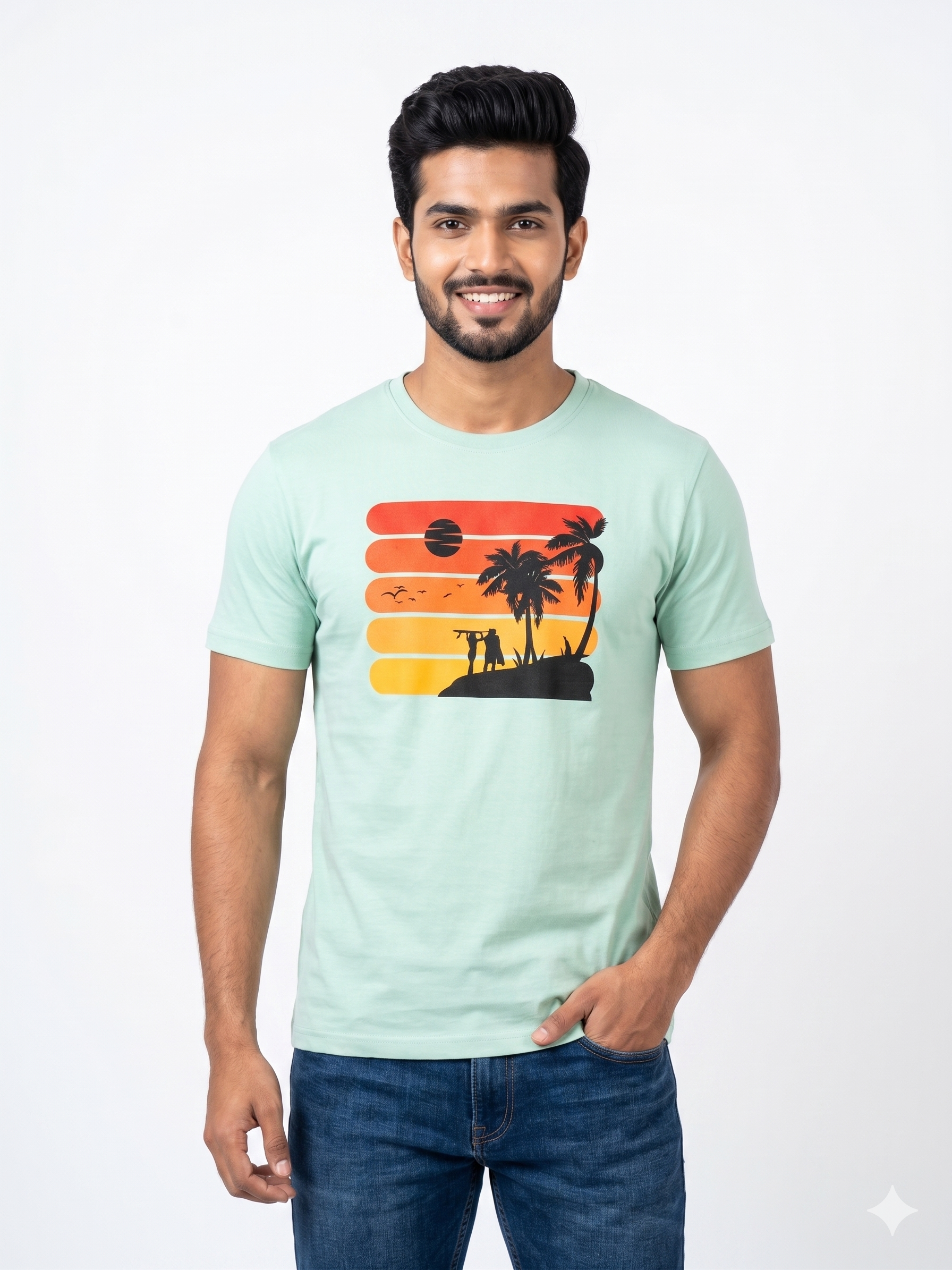 Palm Surf Couple Print