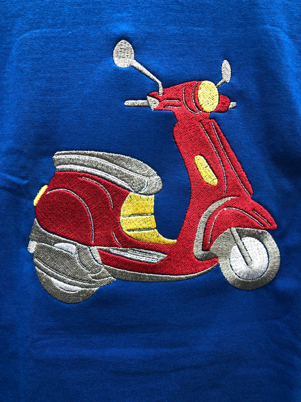 Red Scooter Embroidery