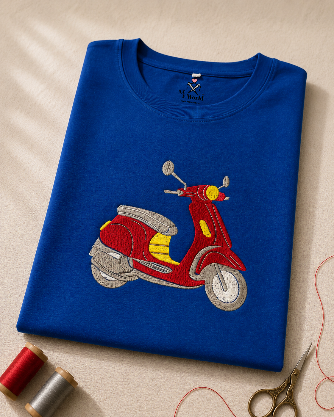 Red Scooter Embroidery