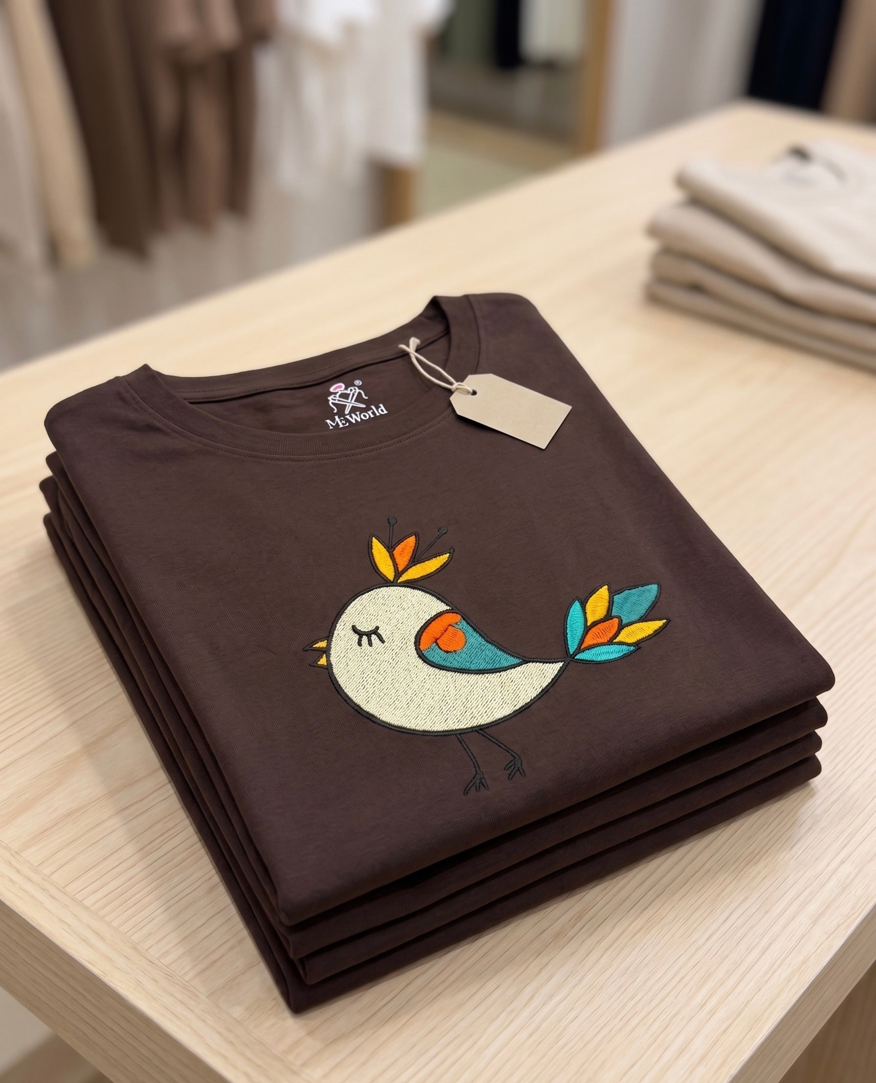 Sleeping Colored Bird Embroidery