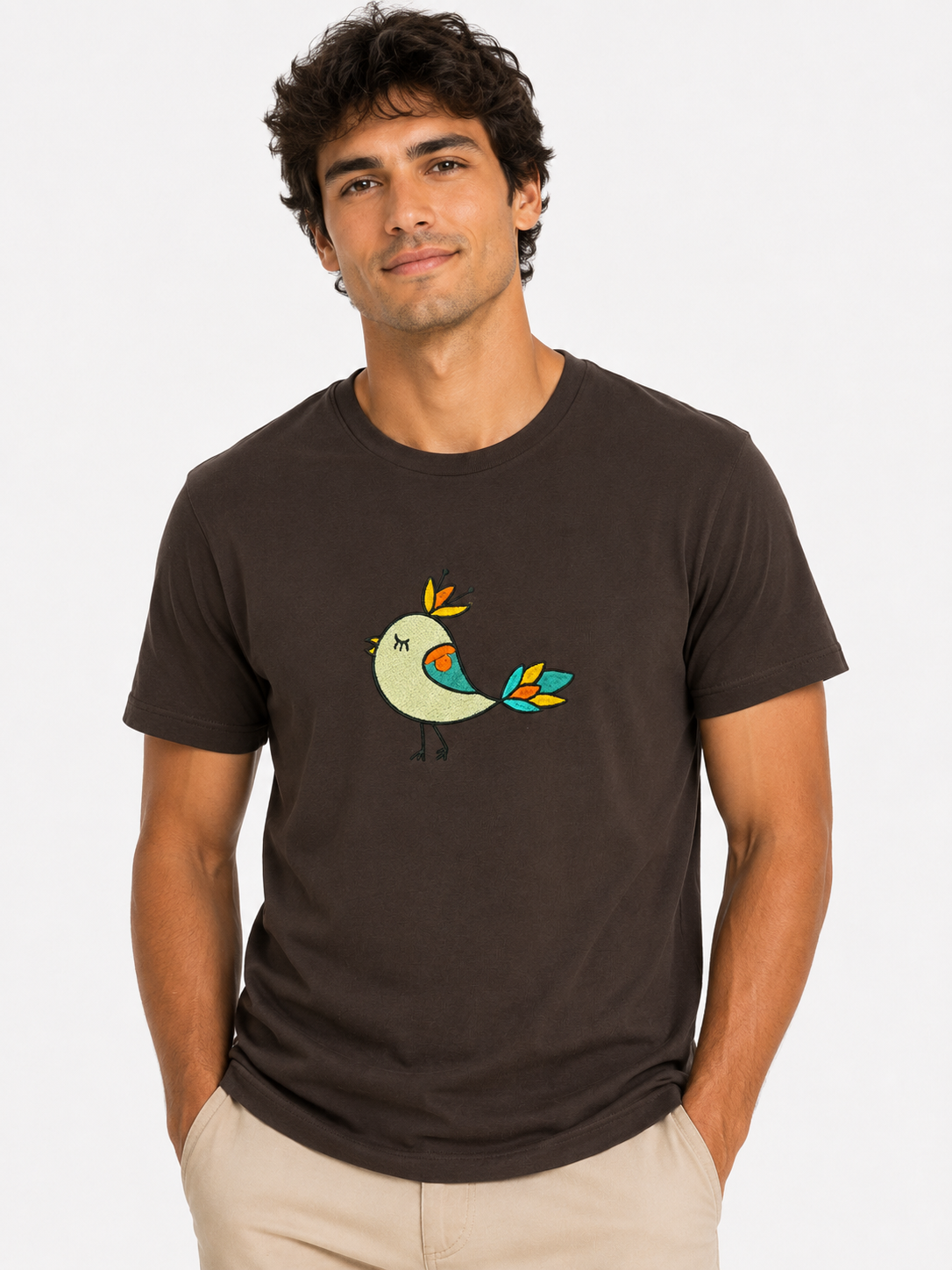 Sleeping Colored Bird Embroidery