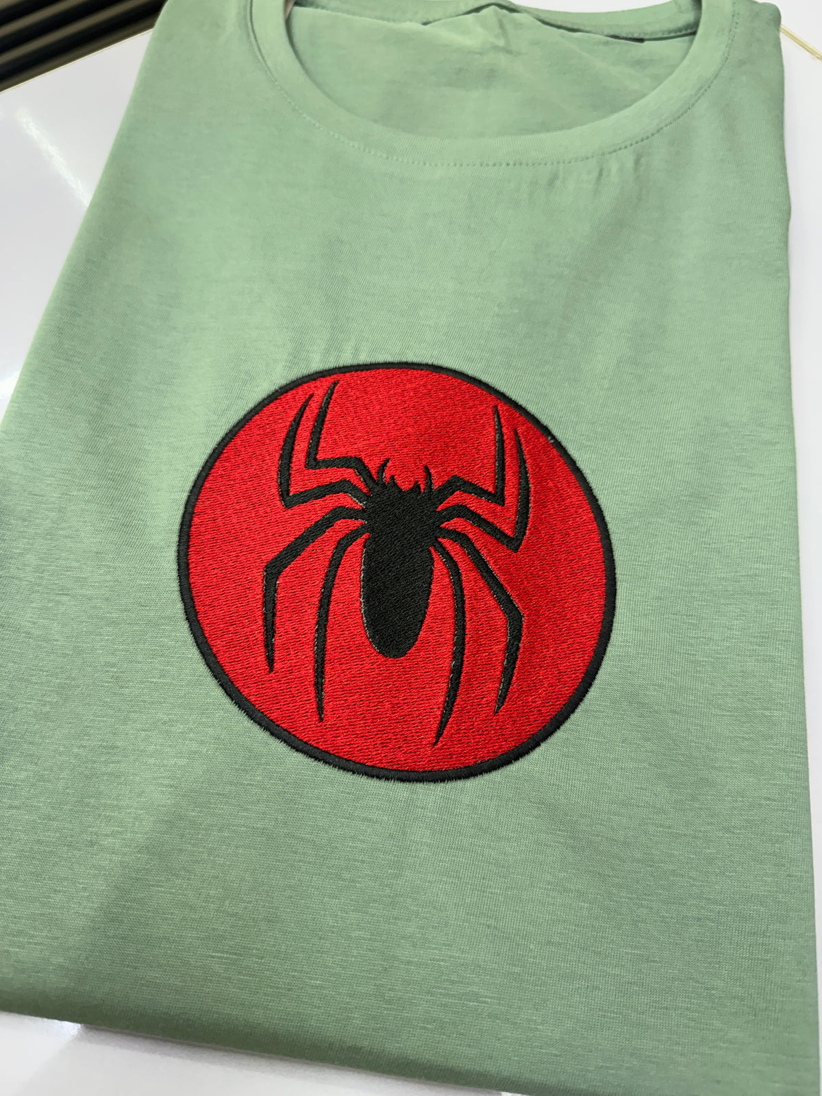 Spider Round Logo Embroidery