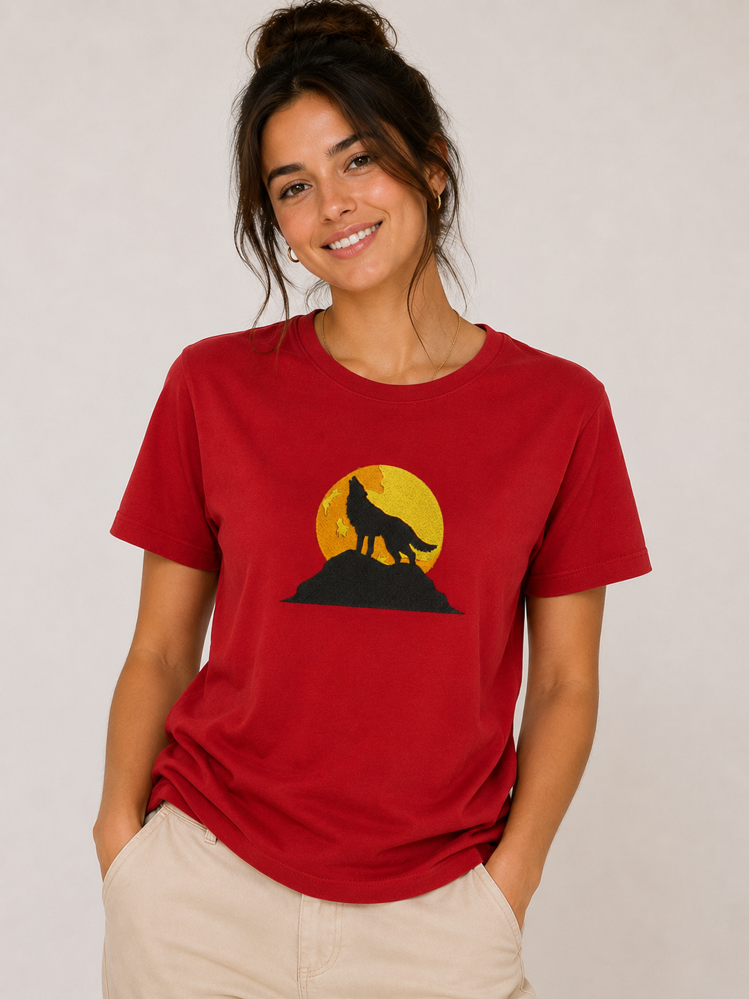 Wolf Black Embroidery